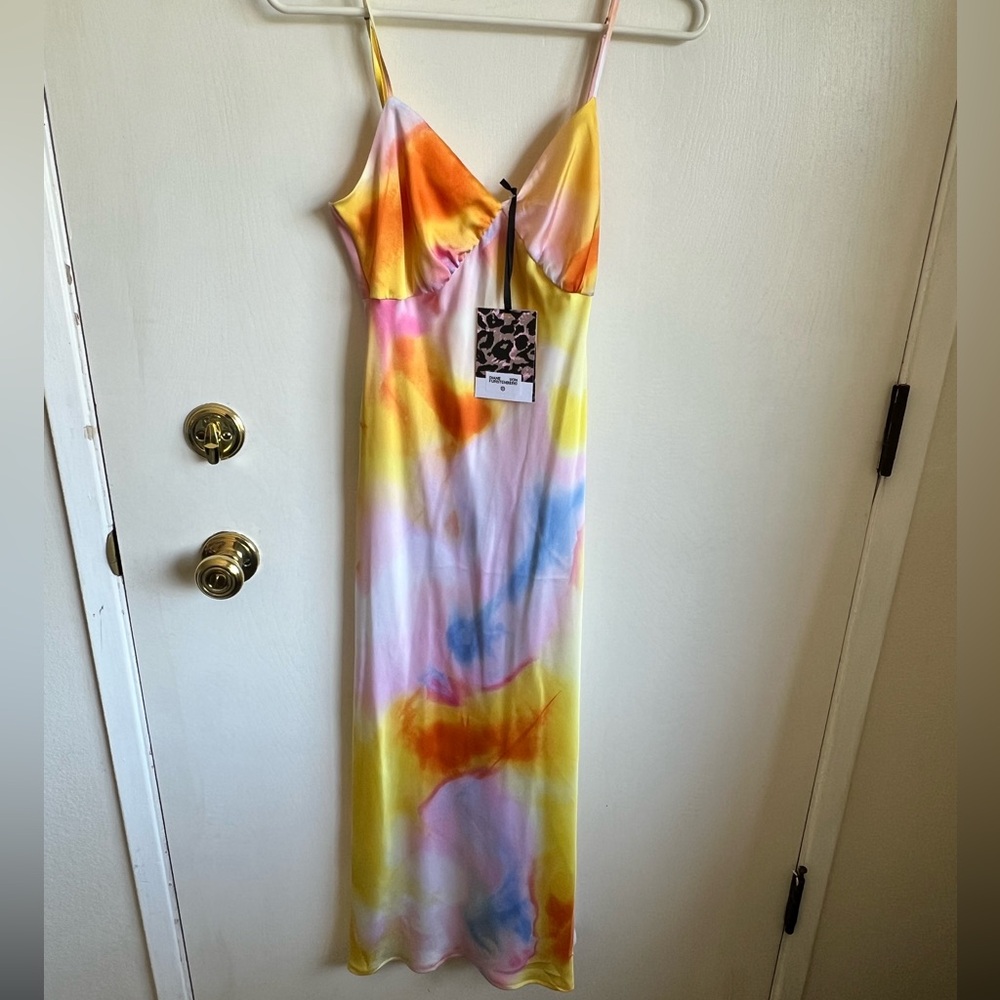 NWT DVF for Target Long Satin Sunset Slip XS